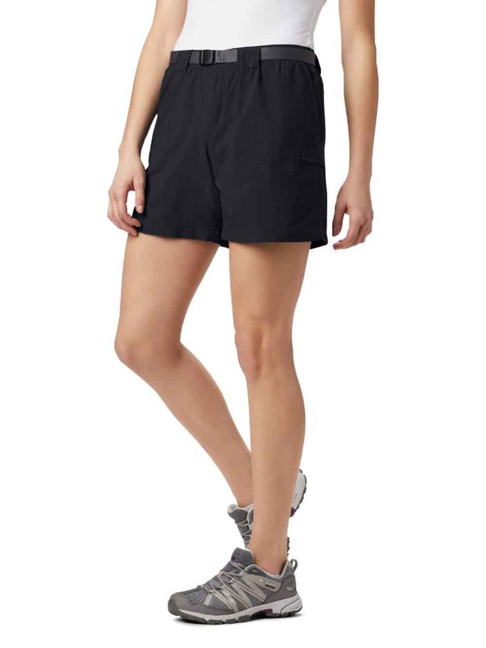 Columbia | Black Sandy River Cargo Hiking Shorts with Belt, Size L